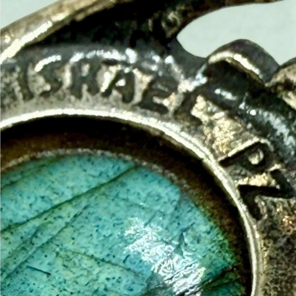 Sterling Silver Israel PZ Labradorite Floral Statement Ring – Size 8